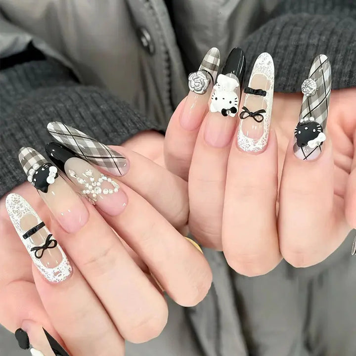 Creative Thematic Press-On Nail Design Bowlift