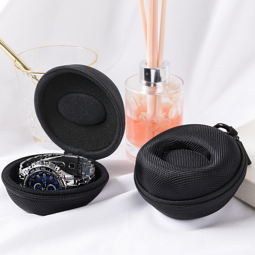Hard-Shell Travel Watch Case with Zippered EVA Foam Insert Bowlift