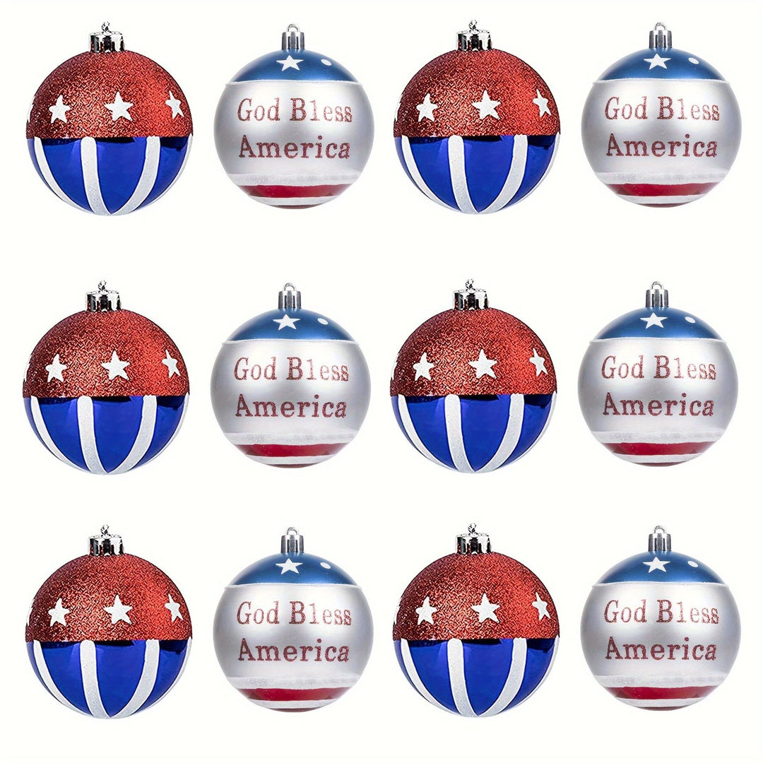 Unisex nan patriotic glass Christmas bauble set with glitter effect and inscription Bowlift
