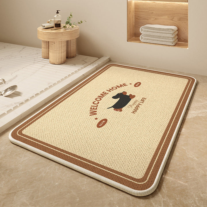 Cartoon Dog-Themed Bath Mat Bowlift