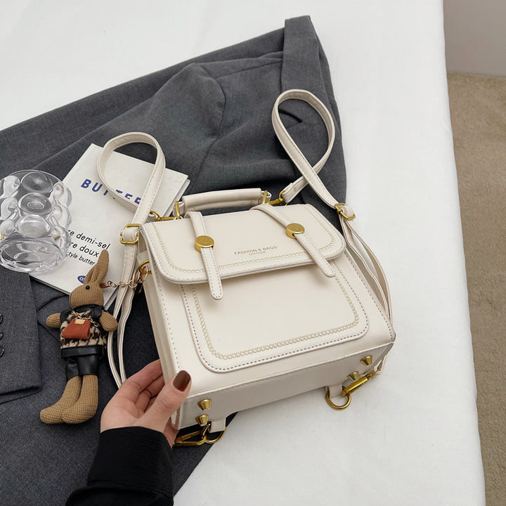 Vintage-Inspired Structured Satchel Bag Bowlift