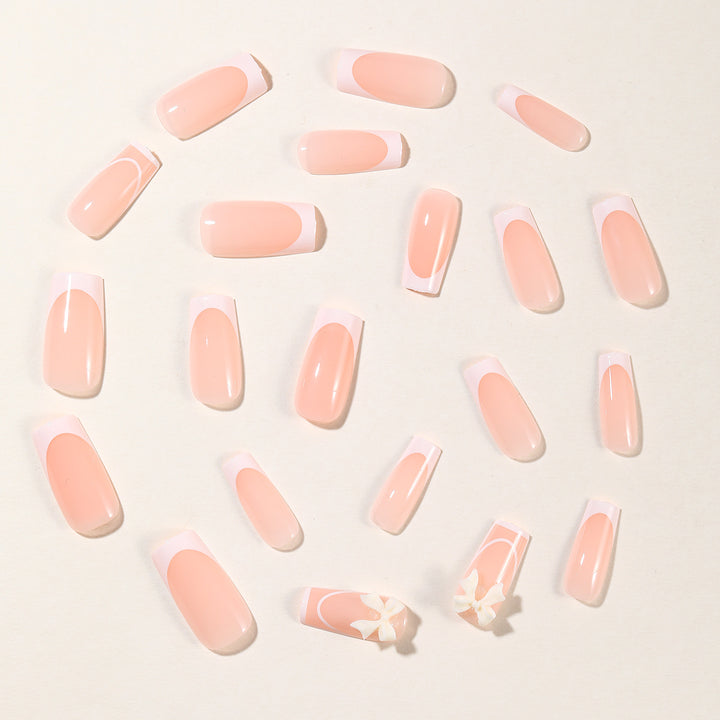 Elegant French Tip Nail Extensions Bowlift