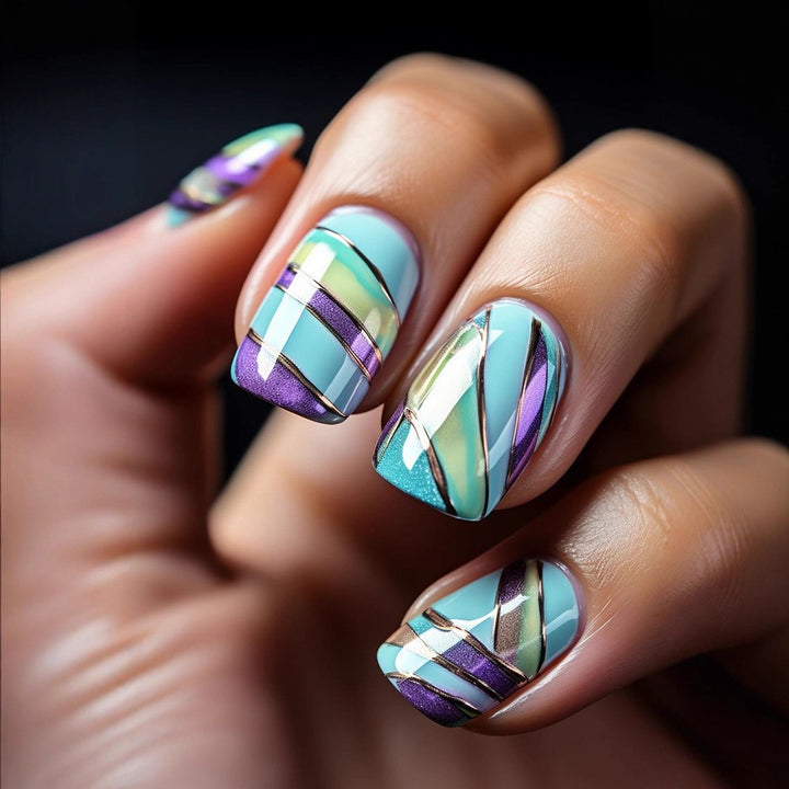 Creative artificial nails with geometric design Bowlift 1788232658