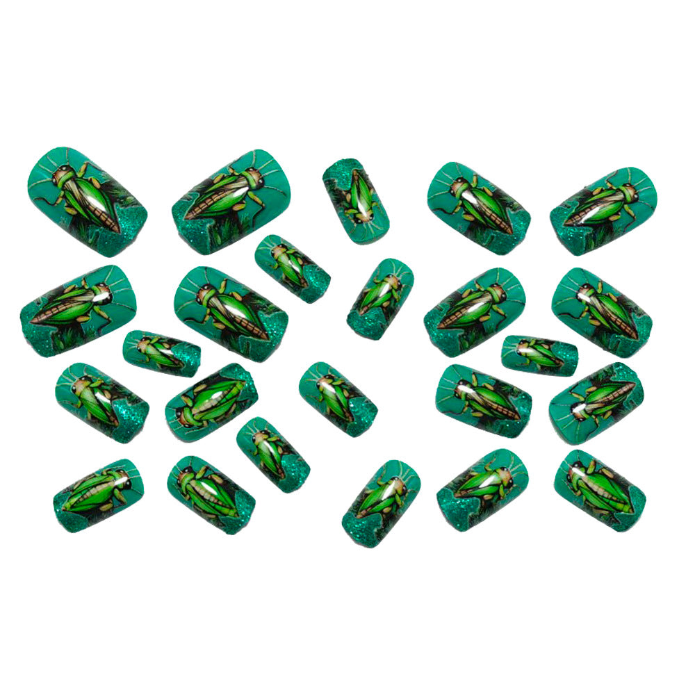 Creative nail art with vibrant insect motifs Bowlift