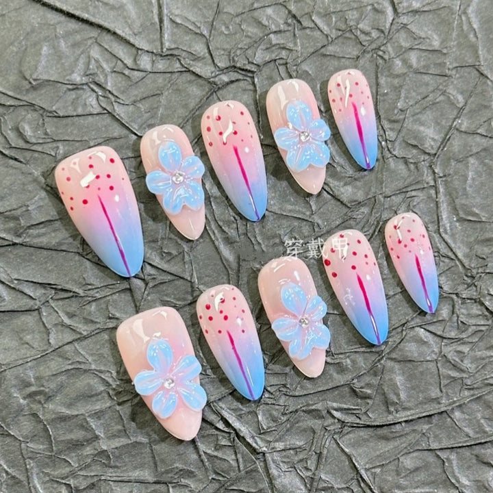 Nature-Themed Artistic Press-On Nail Set Bowlift