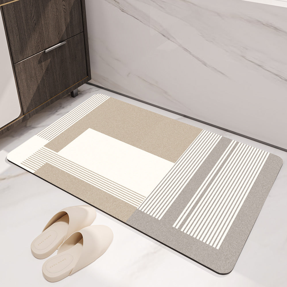Textured Abstract Design Bath Mat Bowlift