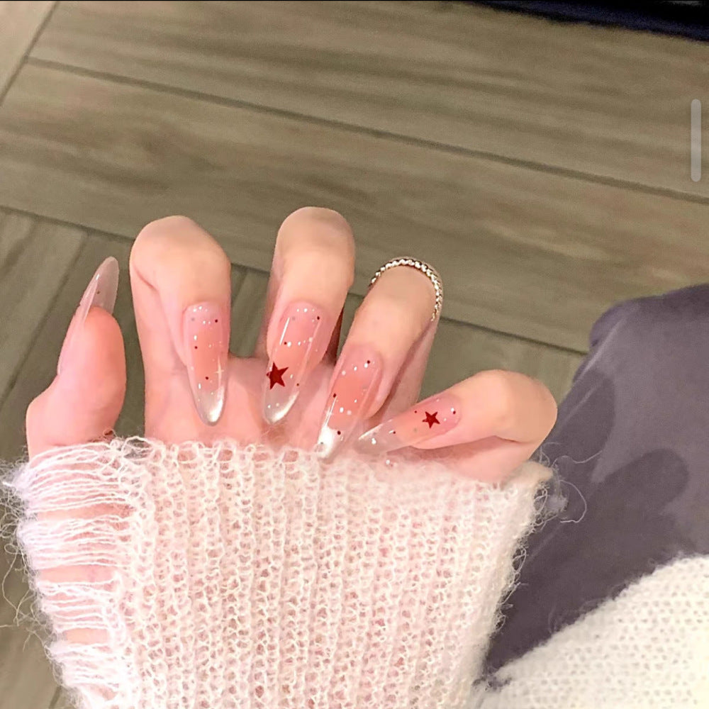 Decorative Long Stiletto Press-On Nails with Floral Designs Bowlift