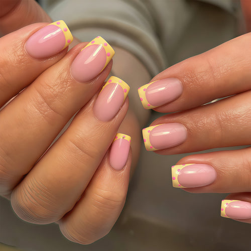 Stylish Polka Dot French Tip Nail Art Set Bowlift
