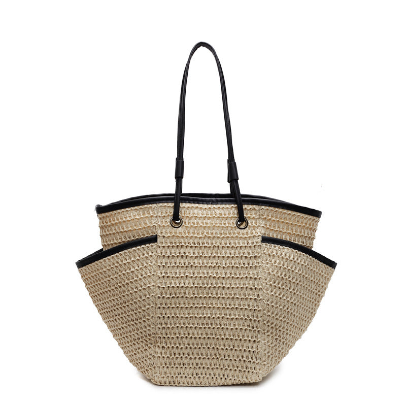 Spacious basket bag with fine leather accents Bowlift