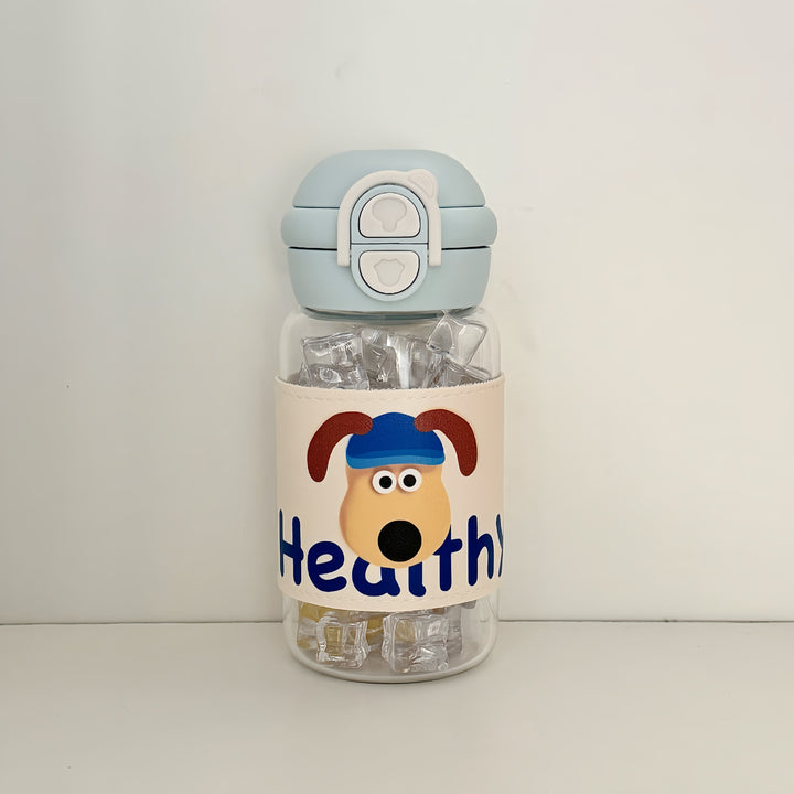 Women's water bottle with creative design and integrated straw Bowlift