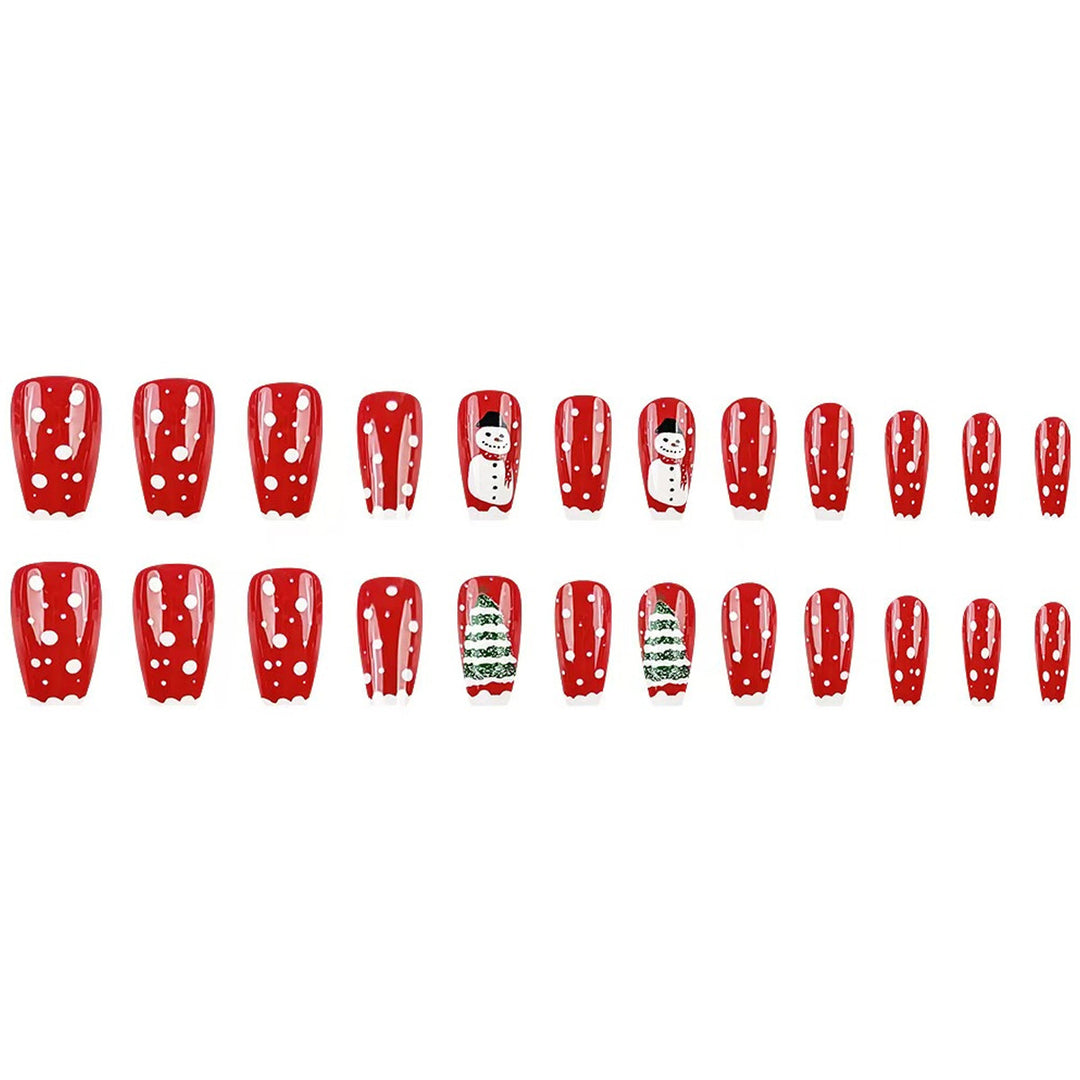 Artificial nail set with festive Christmas designs Bowlift