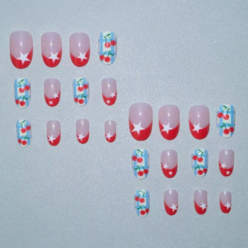 Creative art nails with cherry design Bowlift