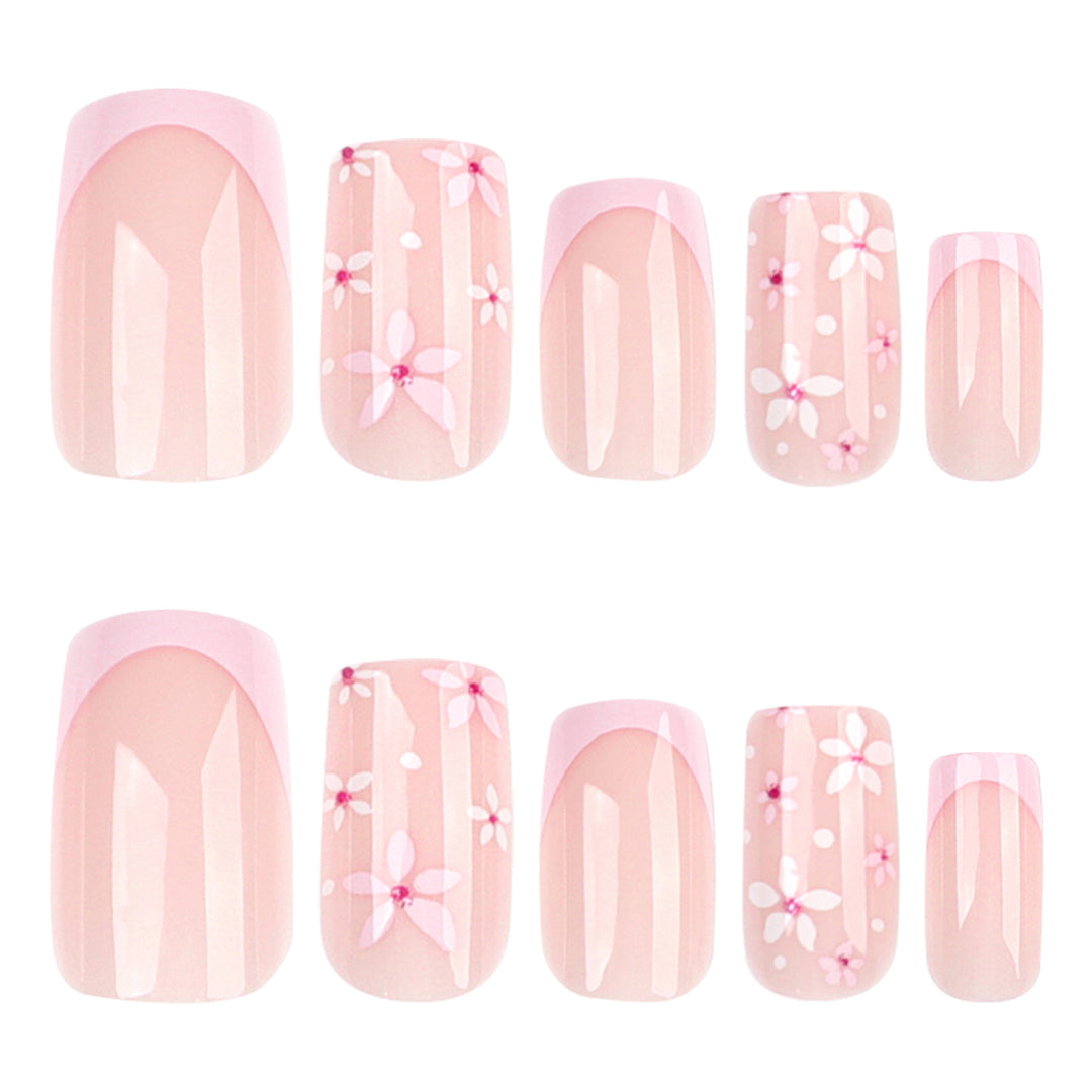 Artful Nail Extensions with Floral Designs Bowlift