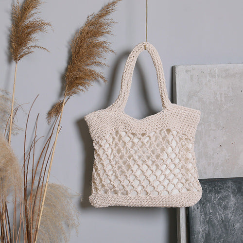 Handcrafted Tote Bag in Modern Net Design Bowlift