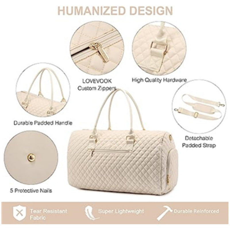Quilted Weekender Duffle Bag Bowlift