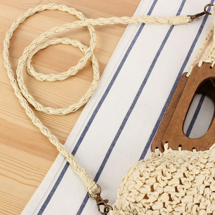 Macrame Crossbody Bag with Wooden Handle Bowlift