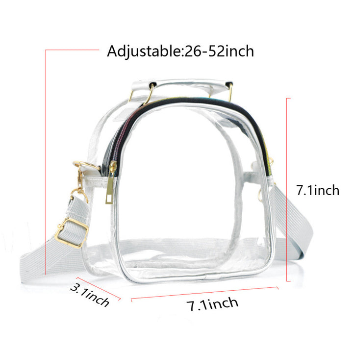 Transparent shoulder bag with double zipper Bowlift