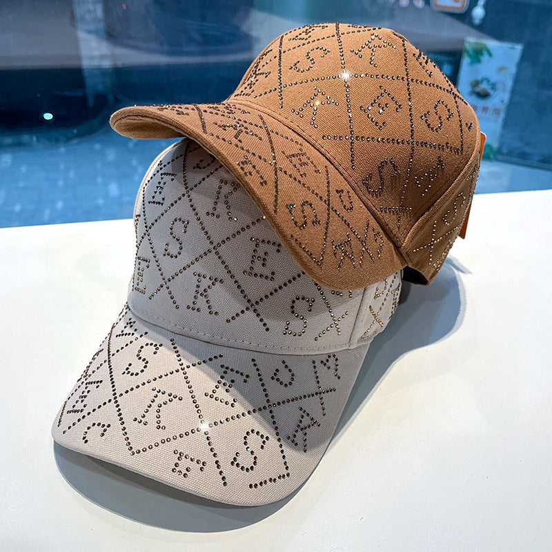 Women's Rhinestone-Embellished Adjustable Baseball Cap Bowlift