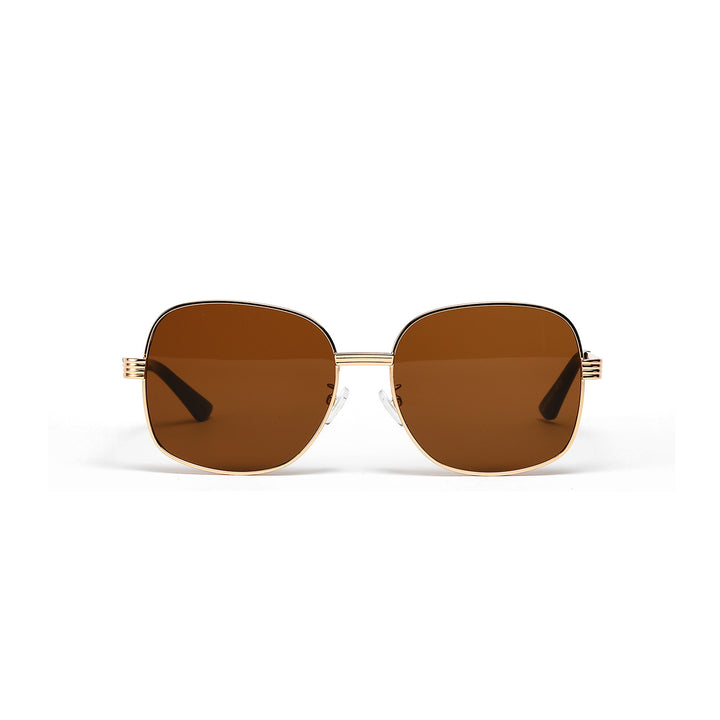 Ladies fashionable angular sunglasses with luxurious golden frame Bowlift