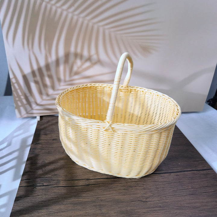 Women braided storage basket with sturdy carrying handles Bowlift