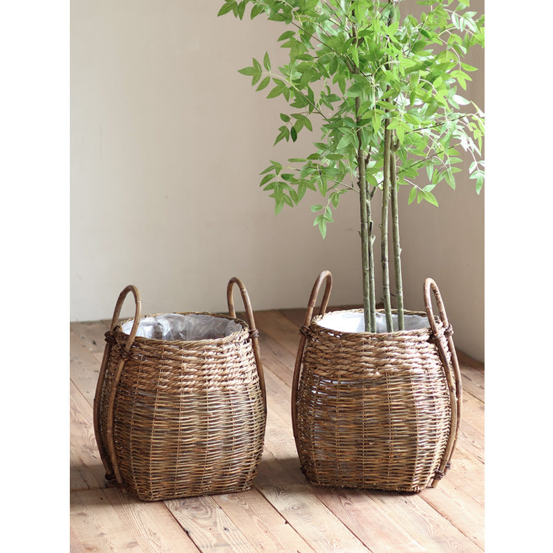 Braided storage basket with practical handles Bowlift