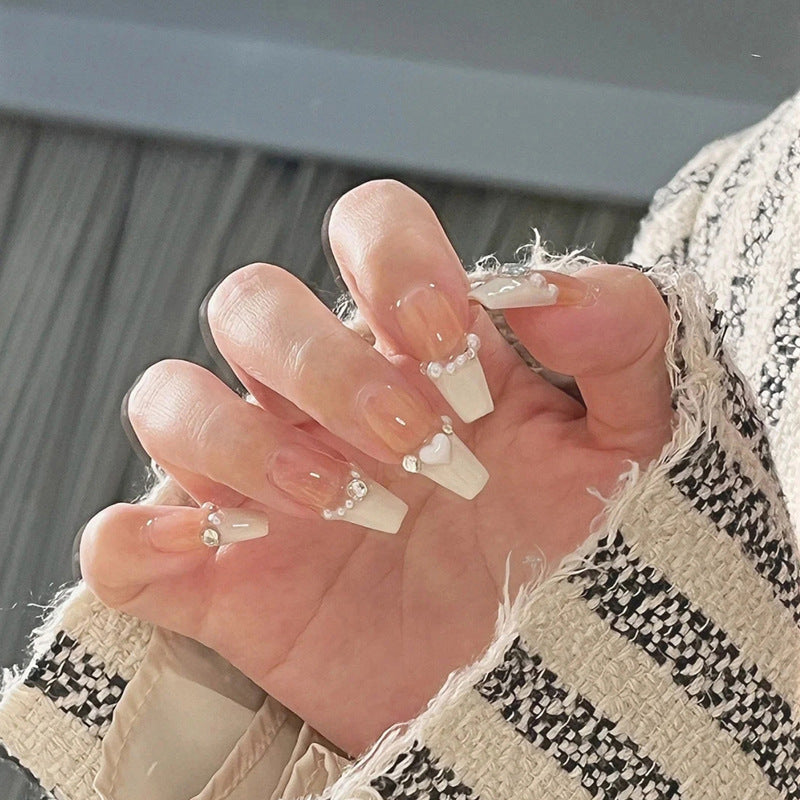 Glamorous Stiletto Press-On Nails with Crystal Accents Bowlift