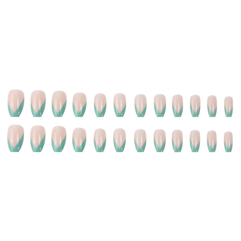 Stylish French Tip Stiletto Press-On Nails Bowlift