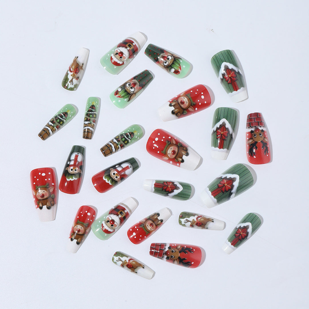 Christmas art nail set with cute Christmas designs Bowlift