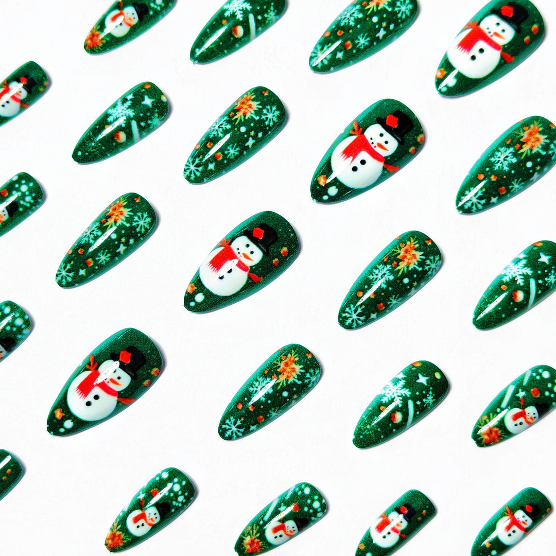 Festive Themed Snowman Nail Art Bowlift