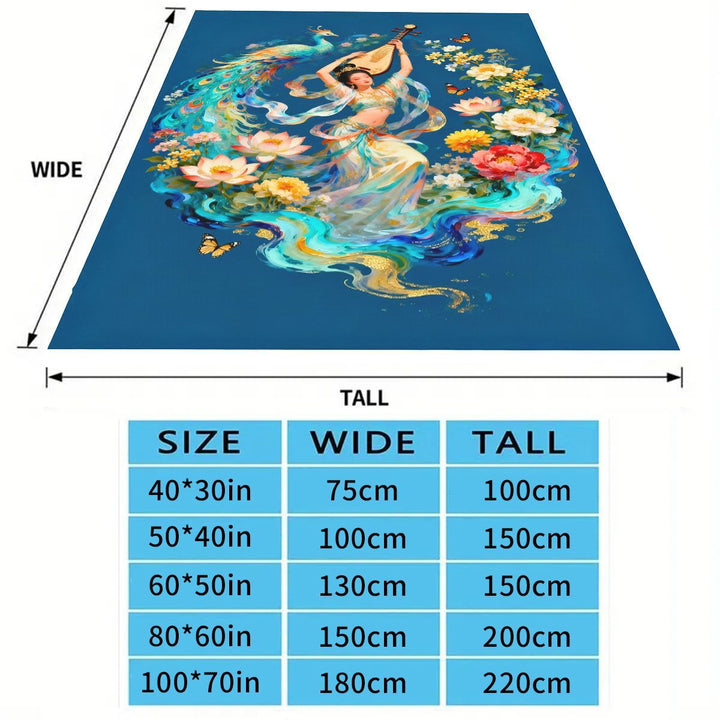 Artistic Cultural Print Fleece Throw Blanket