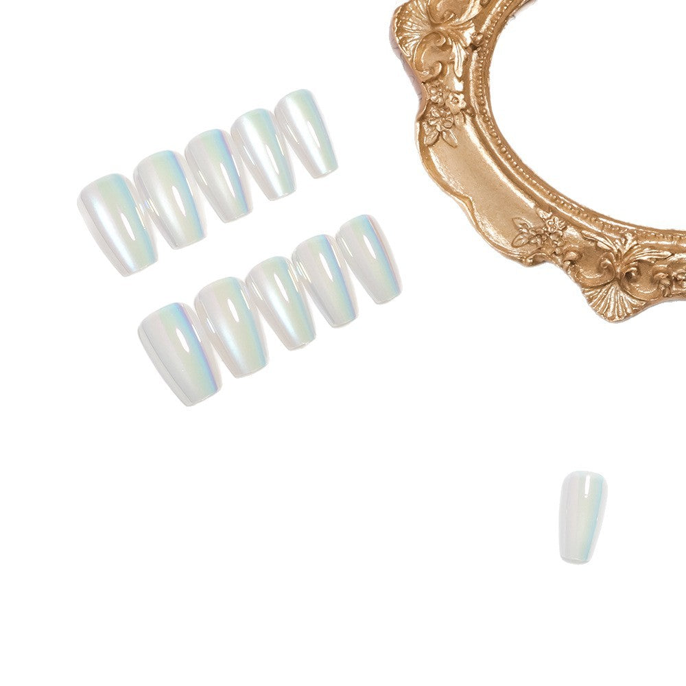 Iridescent Glossy Press-On Nail Set Bowlift
