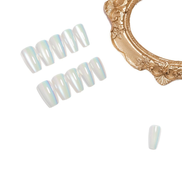 Iridescent Glossy Press-On Nail Set Bowlift