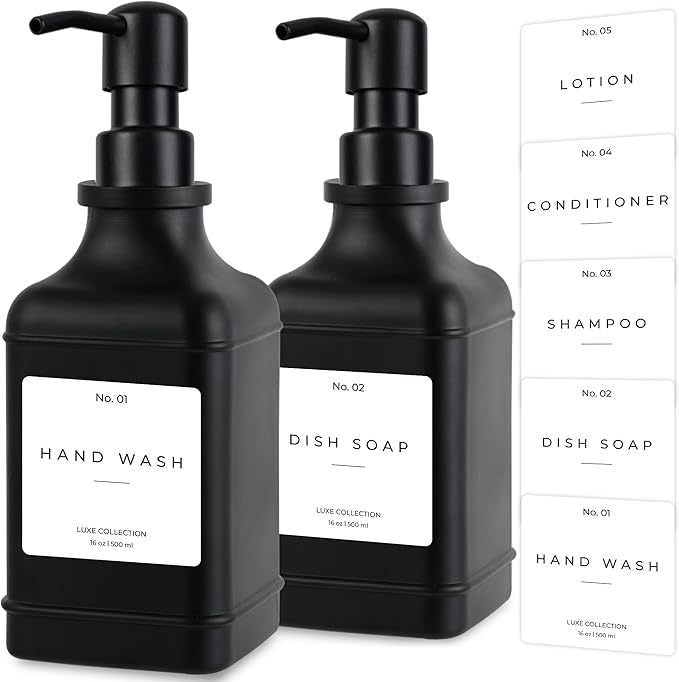 Refillable Luxury Pump Dispenser Set for Hand Wash and Dish Soap Bowlift