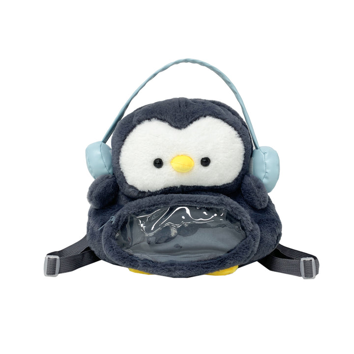 Plush backpack with transparent viewing window Bowlift