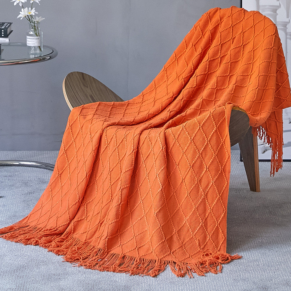 Women’s knitted blanket with textured wave pattern Bowlift