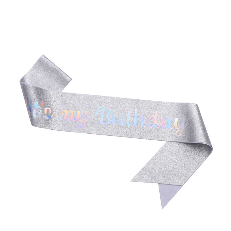 Ladies Festive Birthday Band with Glitter Design Bowlift