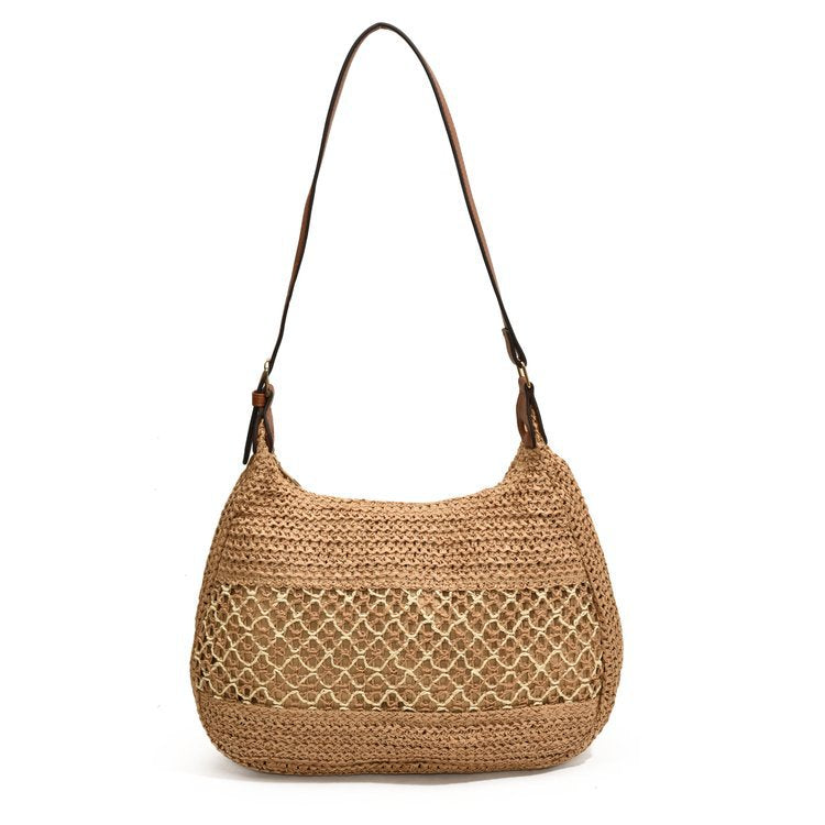Hand-knotted shoulder bag with leather accents Bowlift