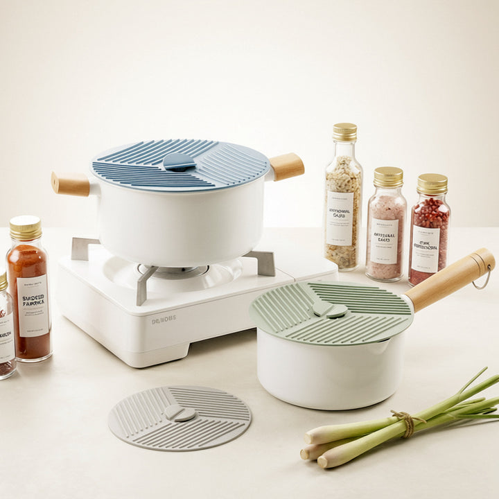 Silicone kitchen lid with innovative steam valve Bowlift