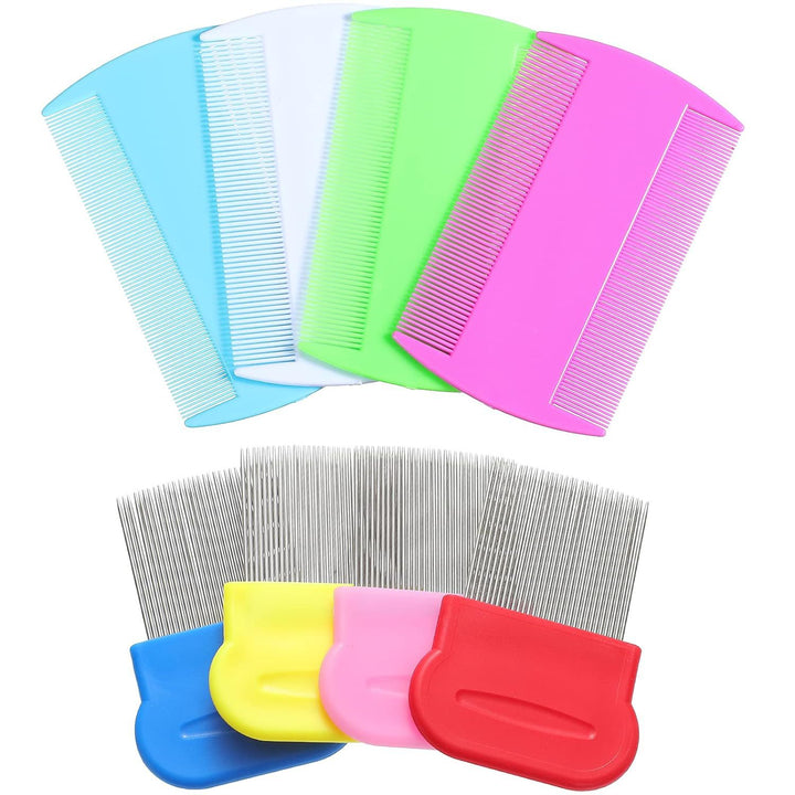 Precision stainless steel lice and flea comb set with ergonomic non-slip handles Bowlift
