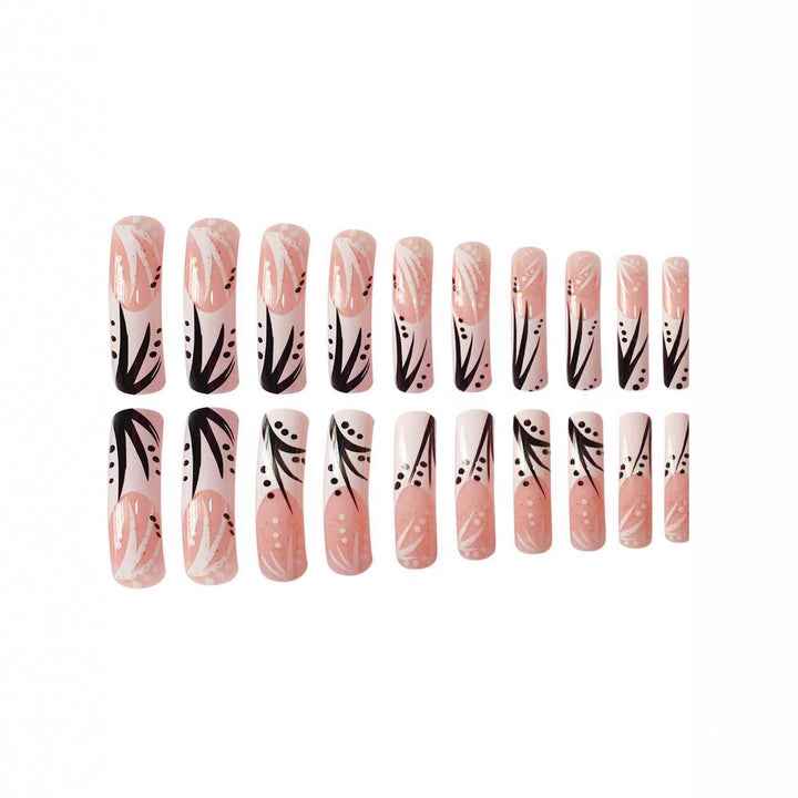 Decorative Long Acrylic Nail Set Bowlift
