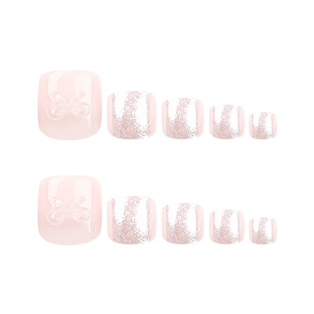 Artful toenail art with bow accents Bowlift