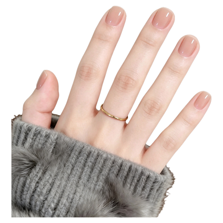 Glossy Natural Press-On Nail Set