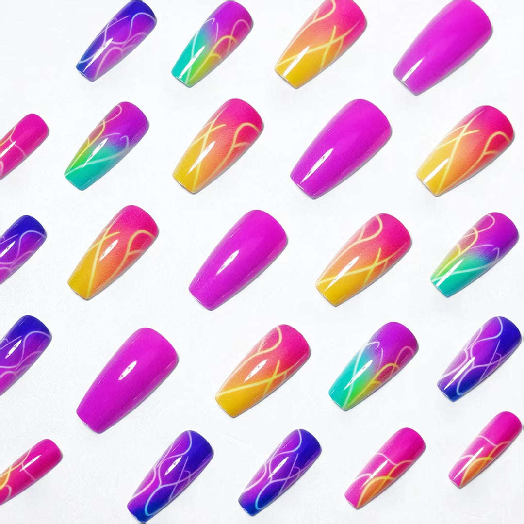 Colorful Gradient Nail Art Bowlift