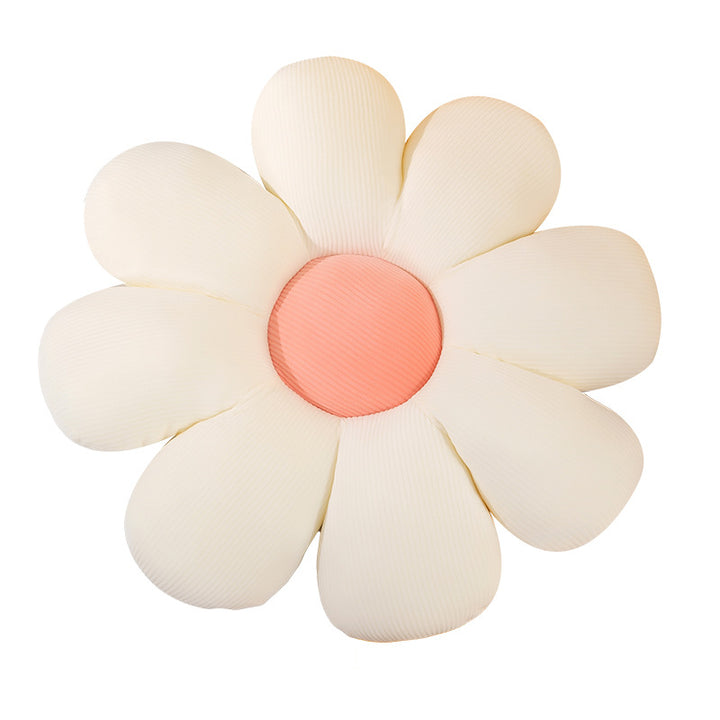 Plush Daisy Throw Pillow with Ribbed Velvet Petals Bowlift