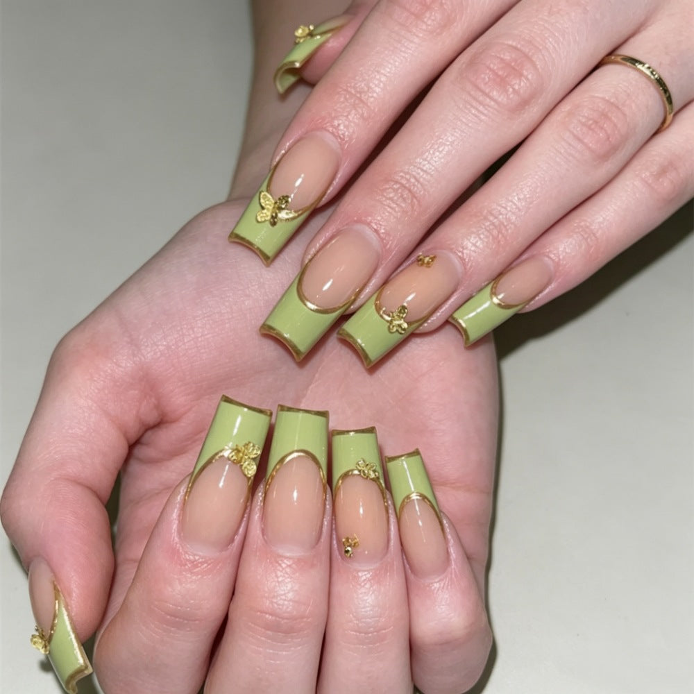 Artificial nails with elegant floral and delicate design Bowlift