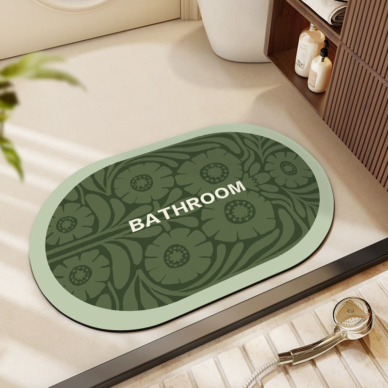 Decorative Floral Bathroom Mat Bowlift