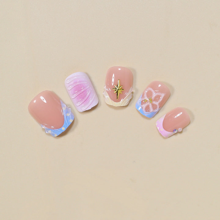 Artistic French Style Press-On Nails Bowlift