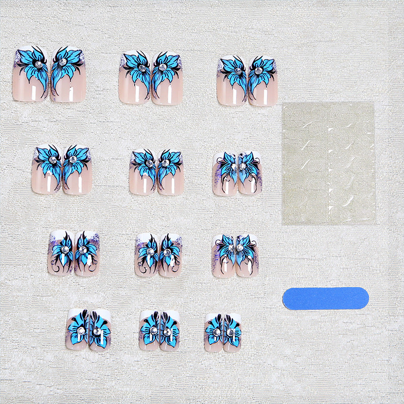 Artificial nails with floral details Bowlift