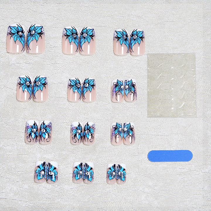 Artificial nails with floral details Bowlift