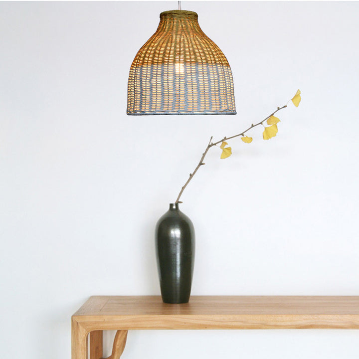 Woven Pendant Light Fixture Bowlift